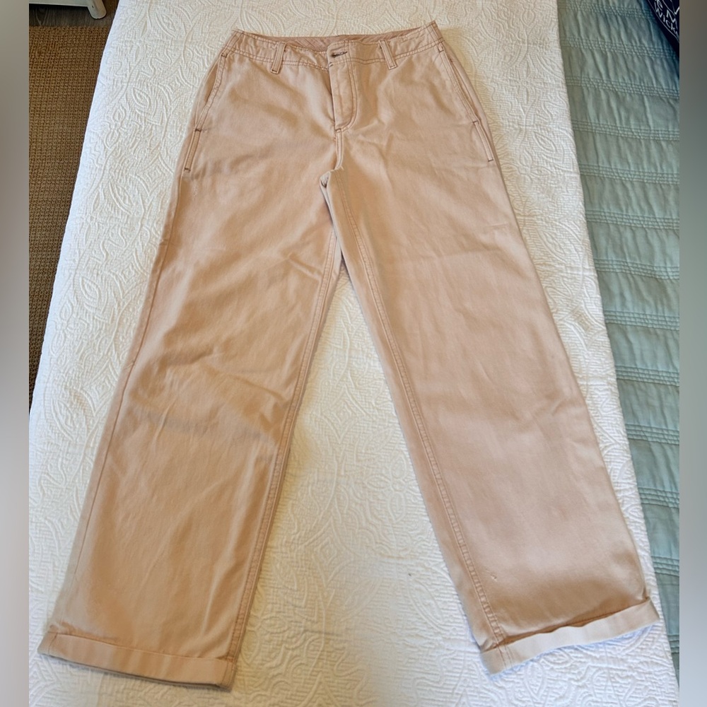 Free People 5 Button Fly Folded Hem Khaki Pants Sz 25 - Picture 3 of 10